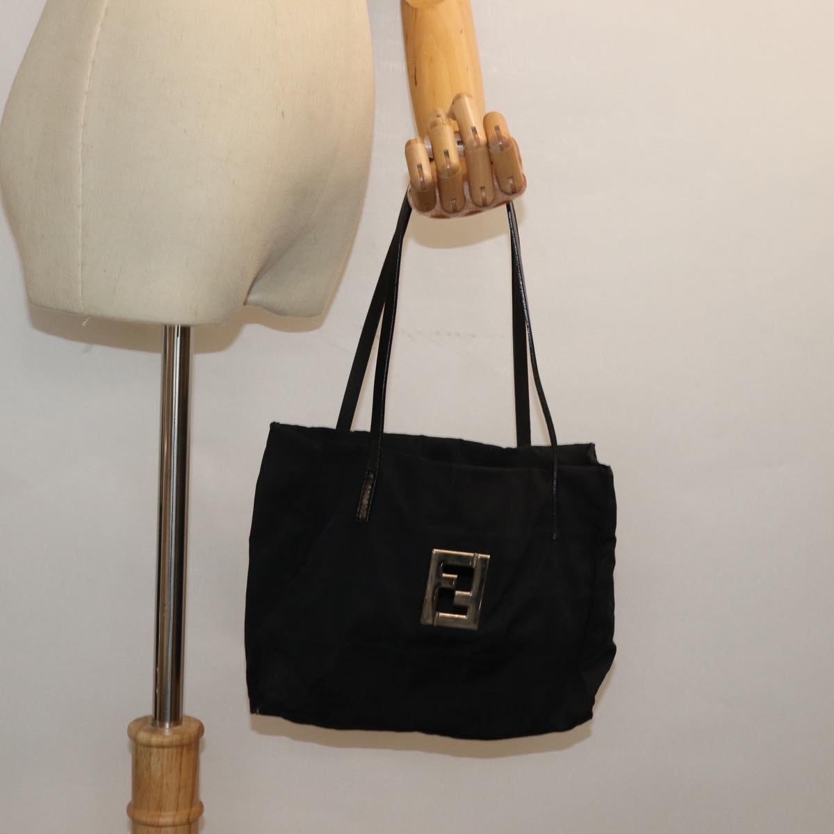 FENDI Zucca Canvas Tote Bag Black Auth 79458