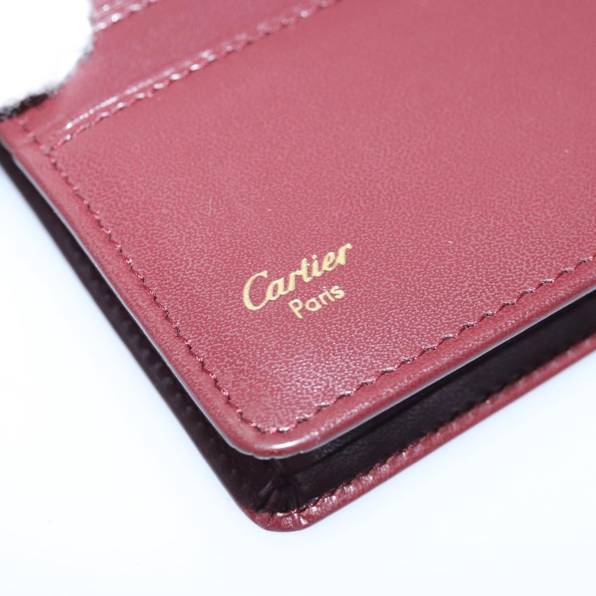 CARTIER Wallet Leather Red Auth 79472