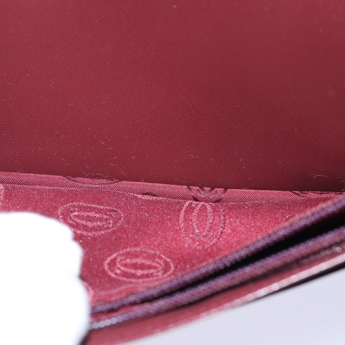 CARTIER Wallet Leather Red Auth 79472