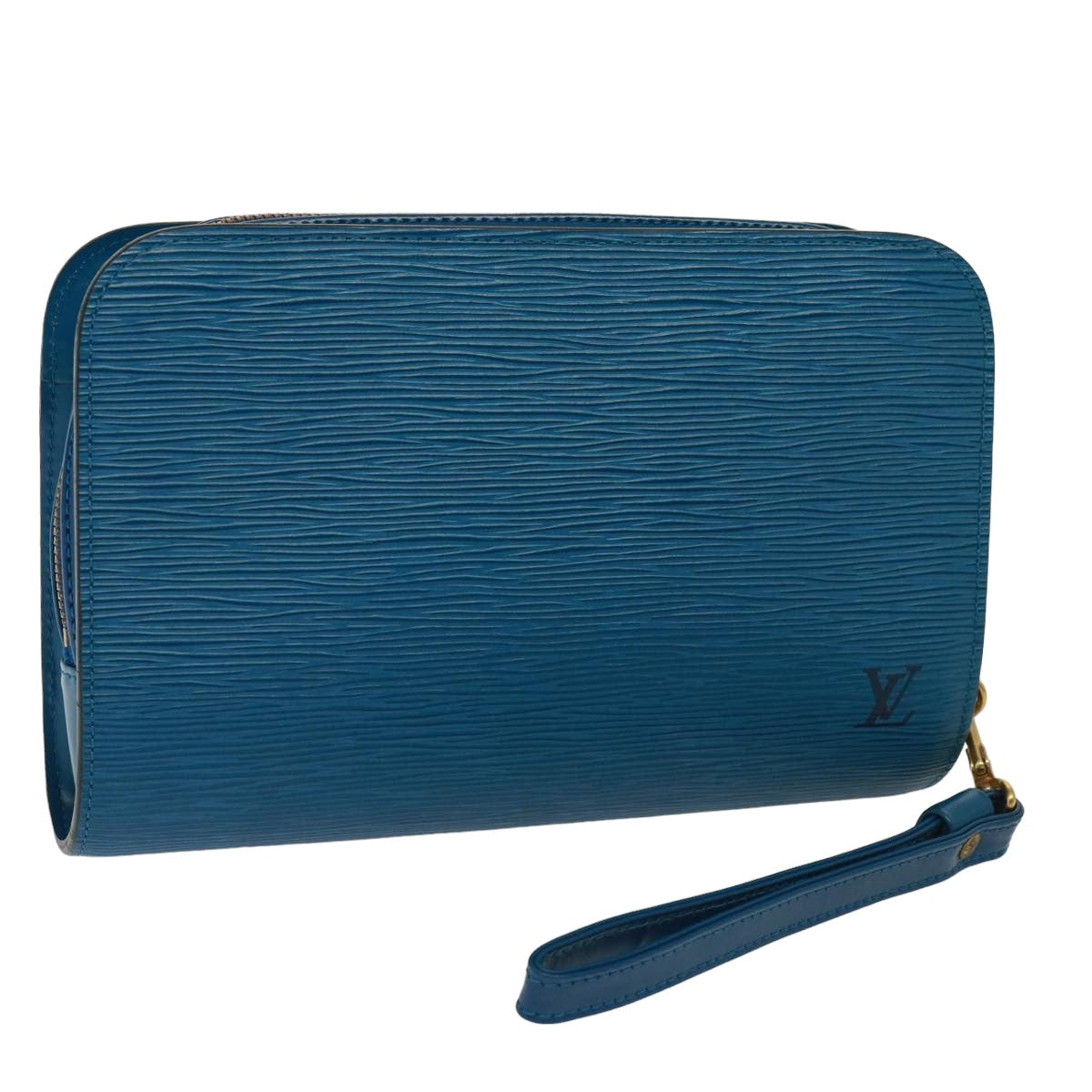 LOUIS VUITTON Epi Orsay Clutch Bag SPO Blue LV Auth 79473