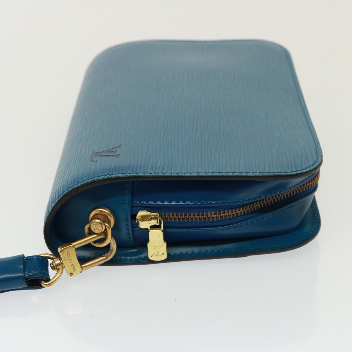 LOUIS VUITTON Epi Orsay Clutch Bag SPO Blue LV Auth 79473