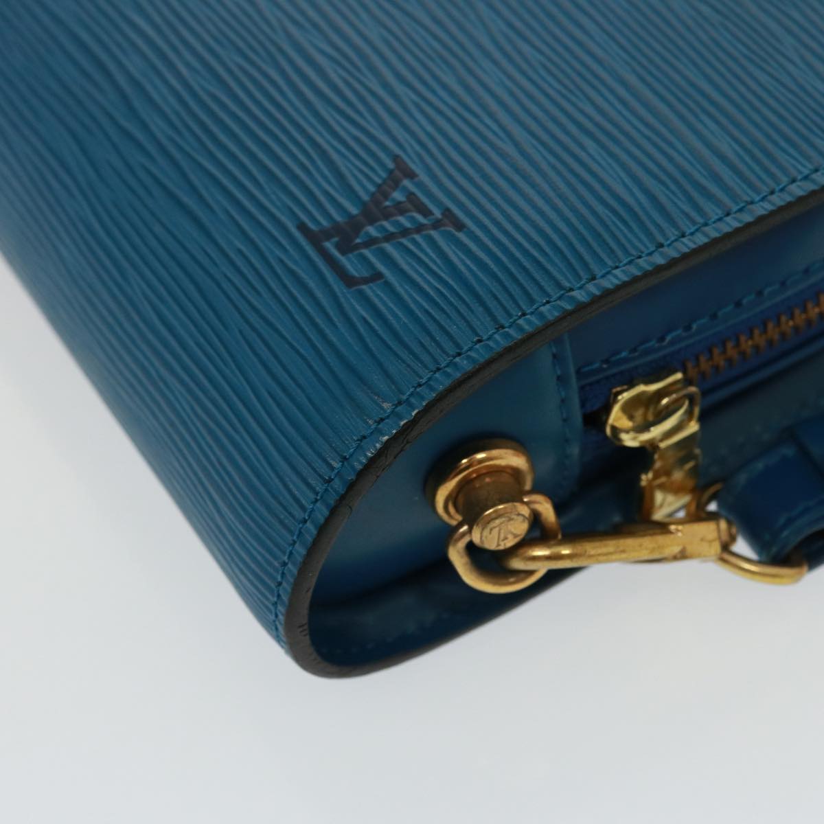 LOUIS VUITTON Epi Orsay Clutch Bag SPO Blue LV Auth 79473