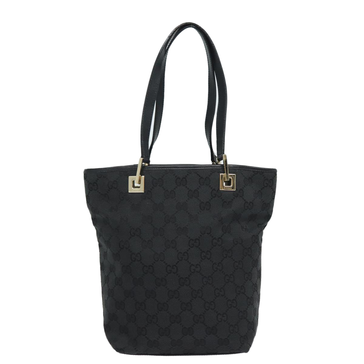 GUCCI GG Canvas Tote Bag Black 002 1099 Auth 79477