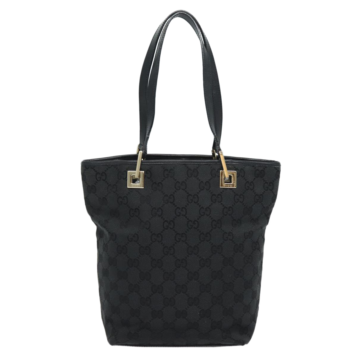 GUCCI GG Canvas Tote Bag Black 002 1099 Auth 79477