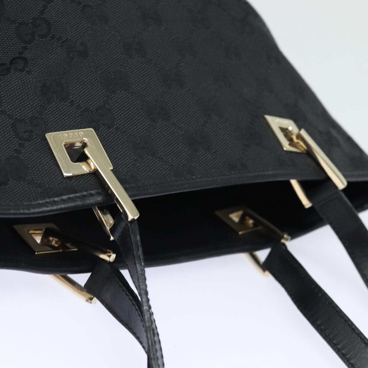 GUCCI GG Canvas Tote Bag Black 002 1099 Auth 79477