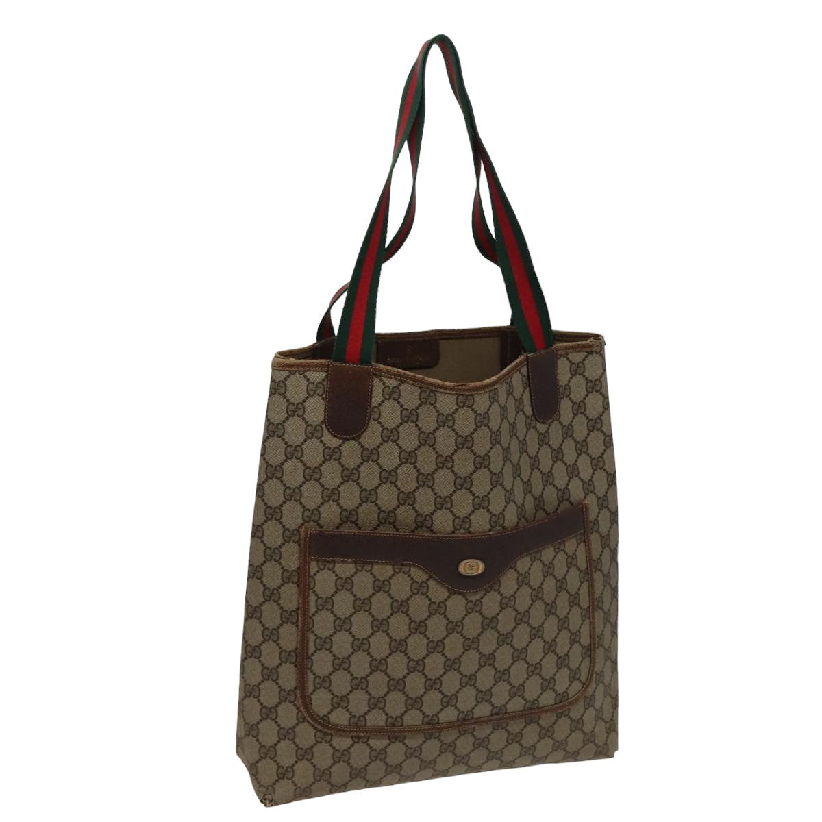 GUCCI GG Supreme Tote Bag PVC Leather Beige 378 02 003 Auth 79501