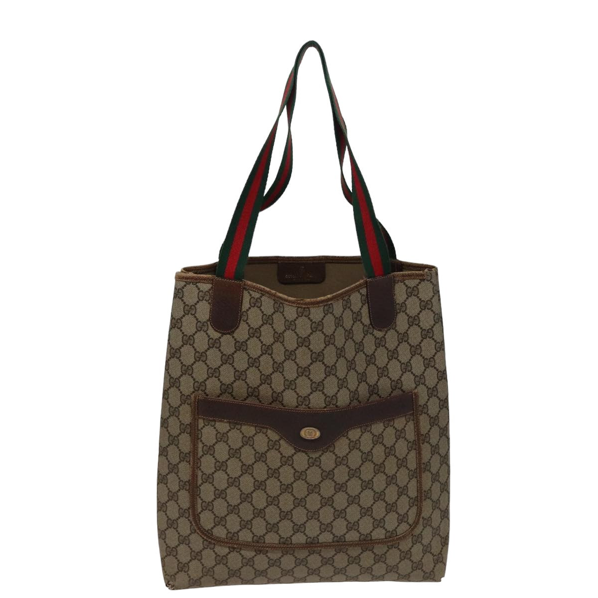 GUCCI GG Supreme Tote Bag PVC Leather Beige 378 02 003 Auth 79501