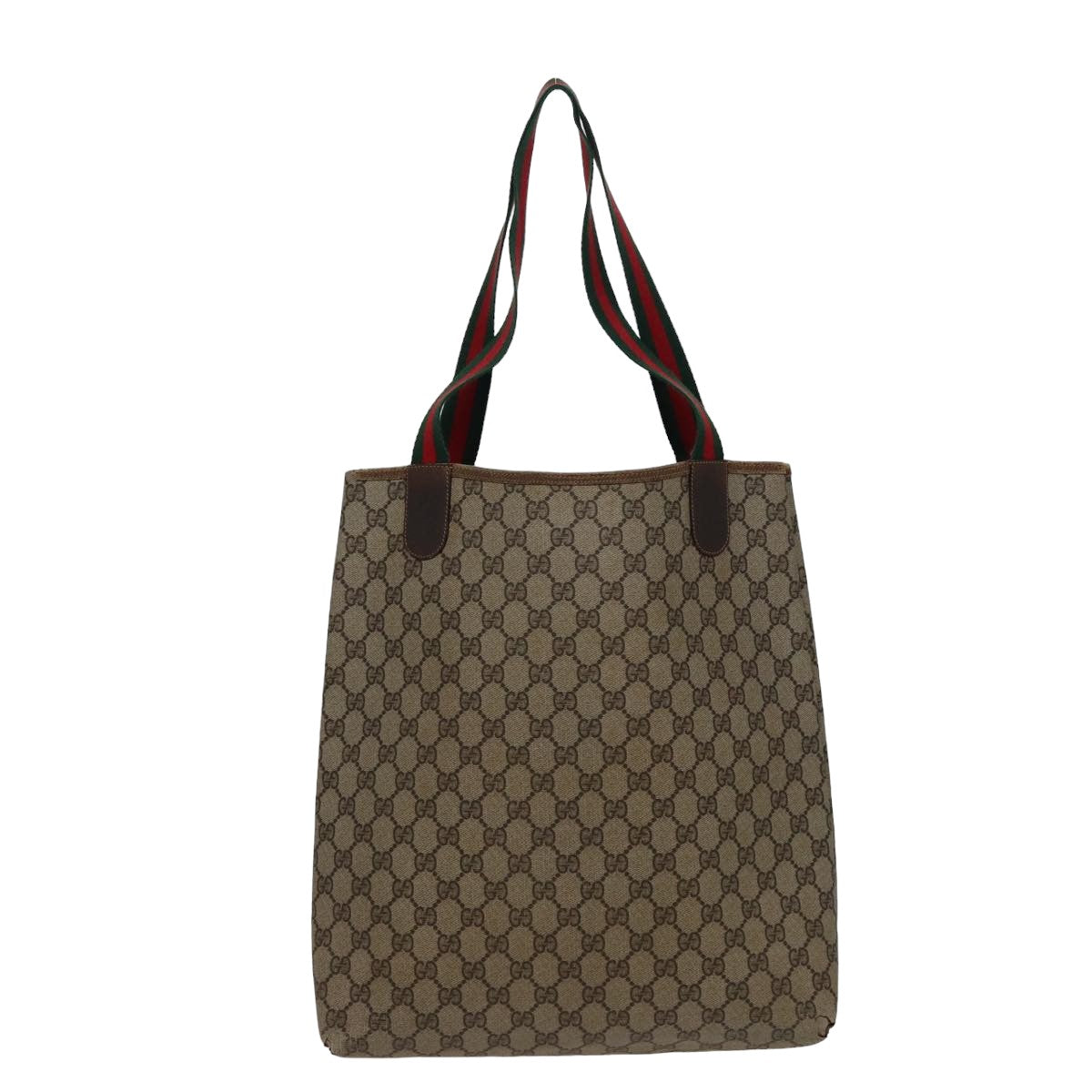 GUCCI GG Supreme Tote Bag PVC Leather Beige 378 02 003 Auth 79501