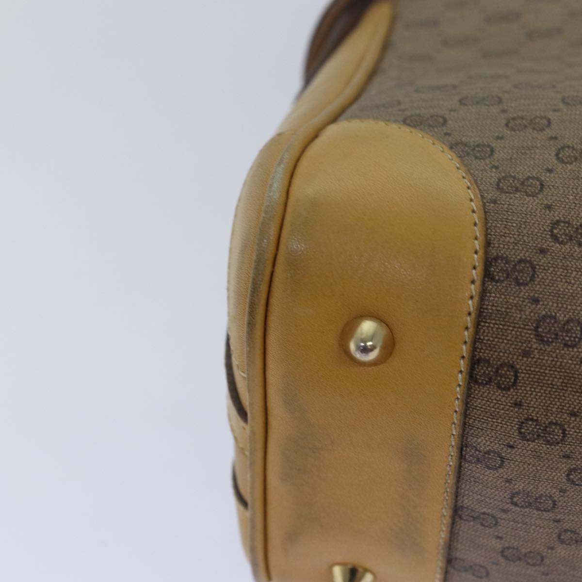 GUCCI Micro GG Supreme Hand Bag PVC Leather Beige 000 106 1325 Auth 79521