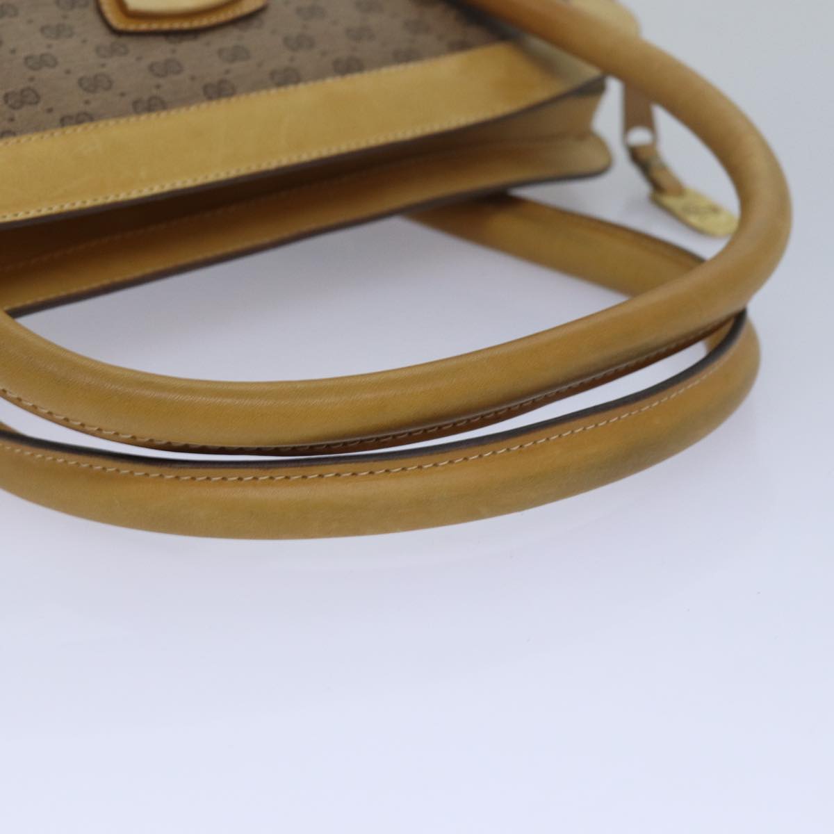 GUCCI Micro GG Supreme Hand Bag PVC Leather Beige 000 106 1325 Auth 79521