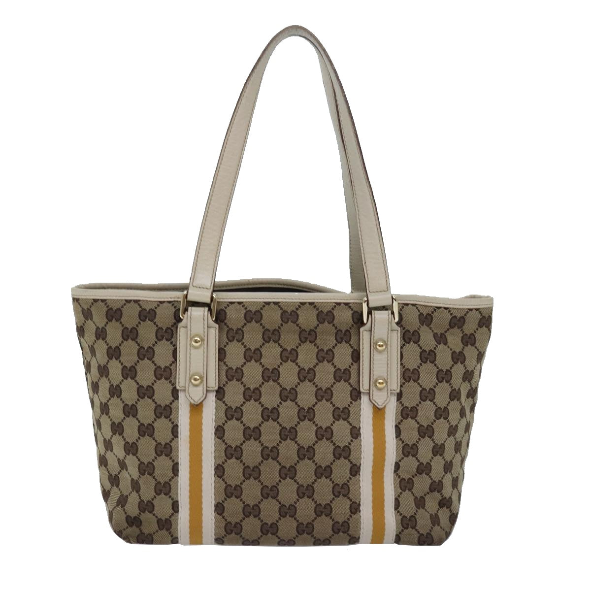 GUCCI GG Canvas Tote Bag Beige 137396 Auth 79542