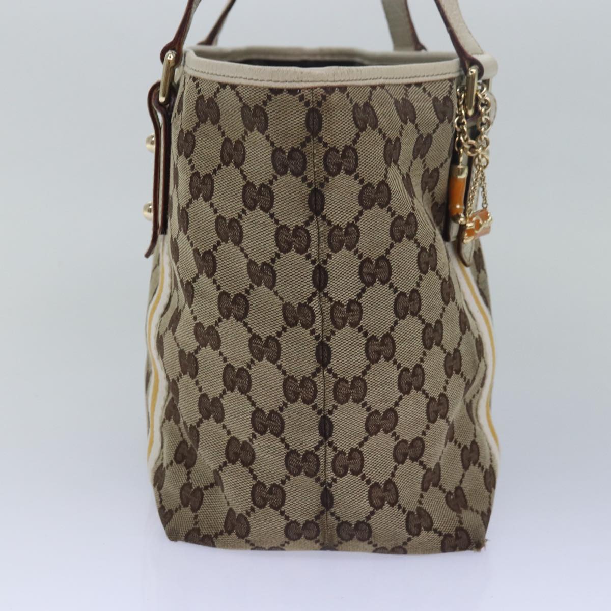 GUCCI GG Canvas Tote Bag Beige 137396 Auth 79542