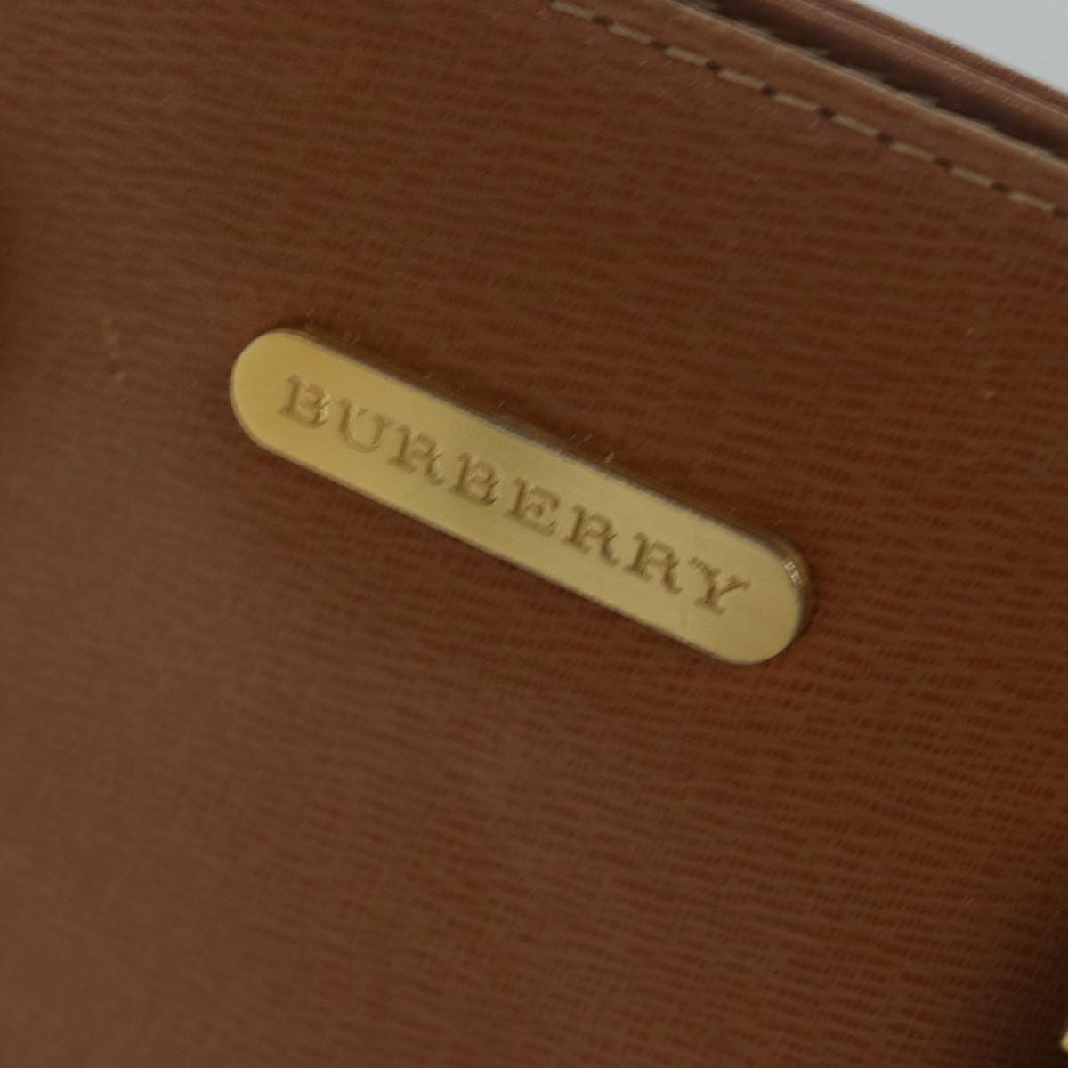 BURBERRY Hand Bag Leather Brown Auth 79563