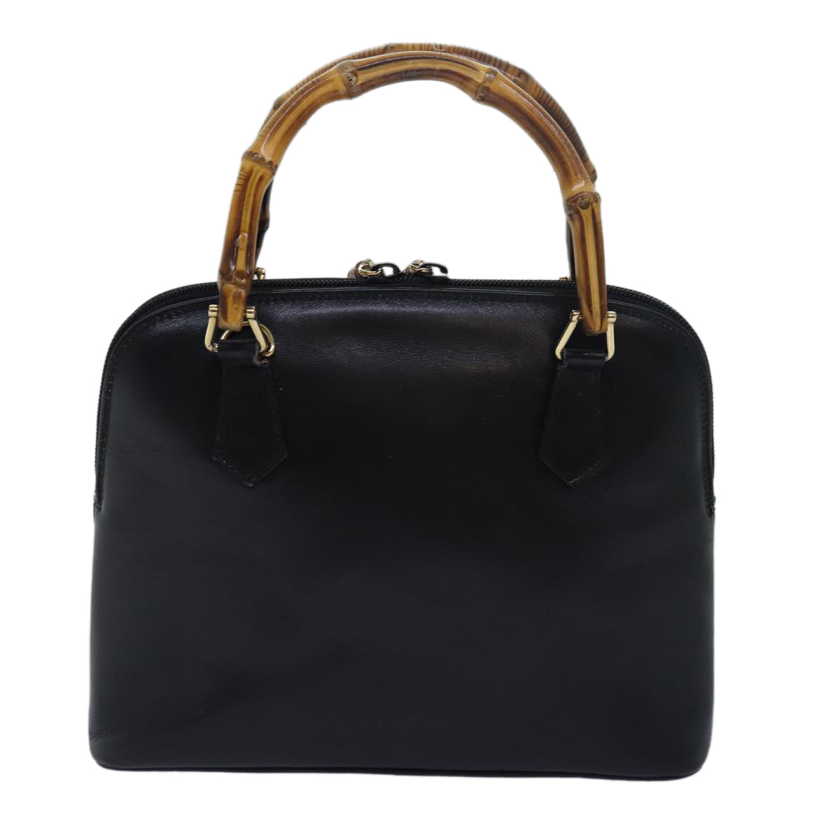 GUCCI Bamboo Hand Bag Leather Black 000 2865 0290 Auth 79569 - 0