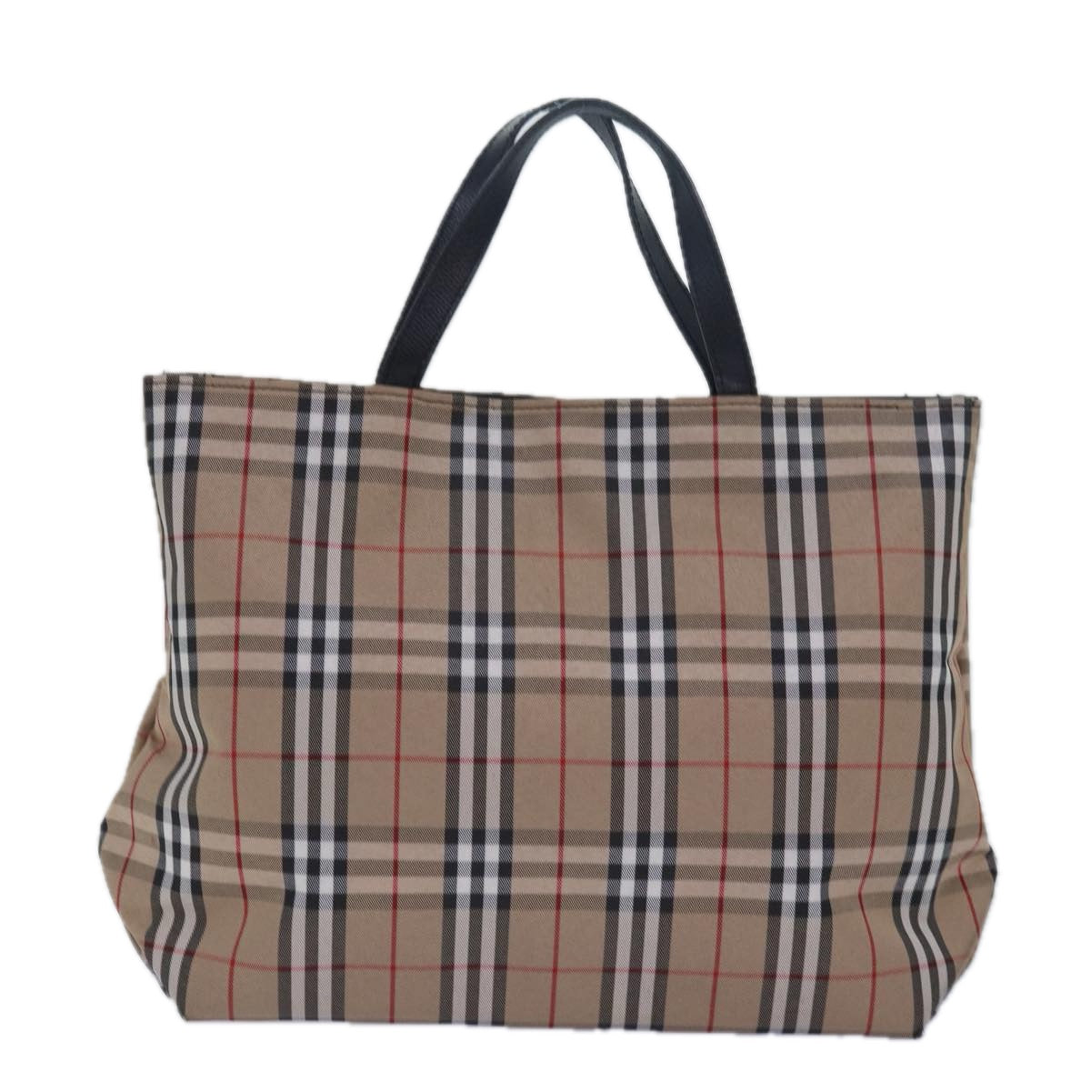 BURBERRY Nova Check Hand Bag Nylon Beige Auth 79582 - 0