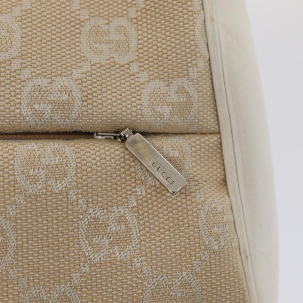 GUCCI Bamboo GG Canvas Hand Bag Beige 001 3865 Auth 79596