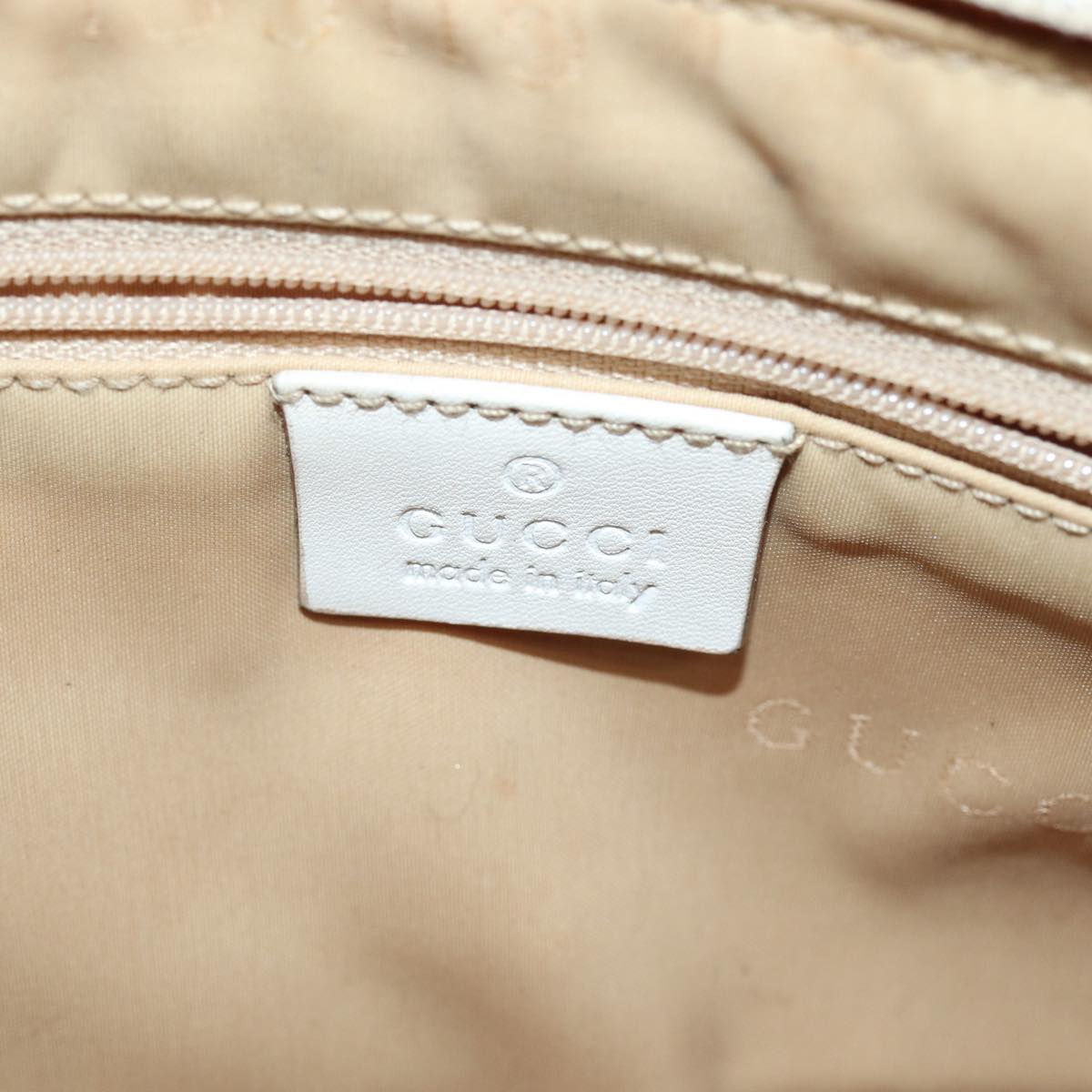 GUCCI Bamboo GG Canvas Hand Bag Beige 001 3865 Auth 79596