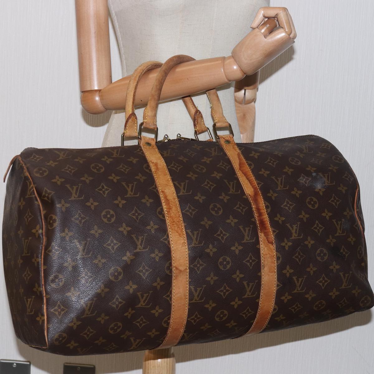 LOUIS VUITTON Monogram Keepall 50 Boston Bag M41426 LV Auth 79602