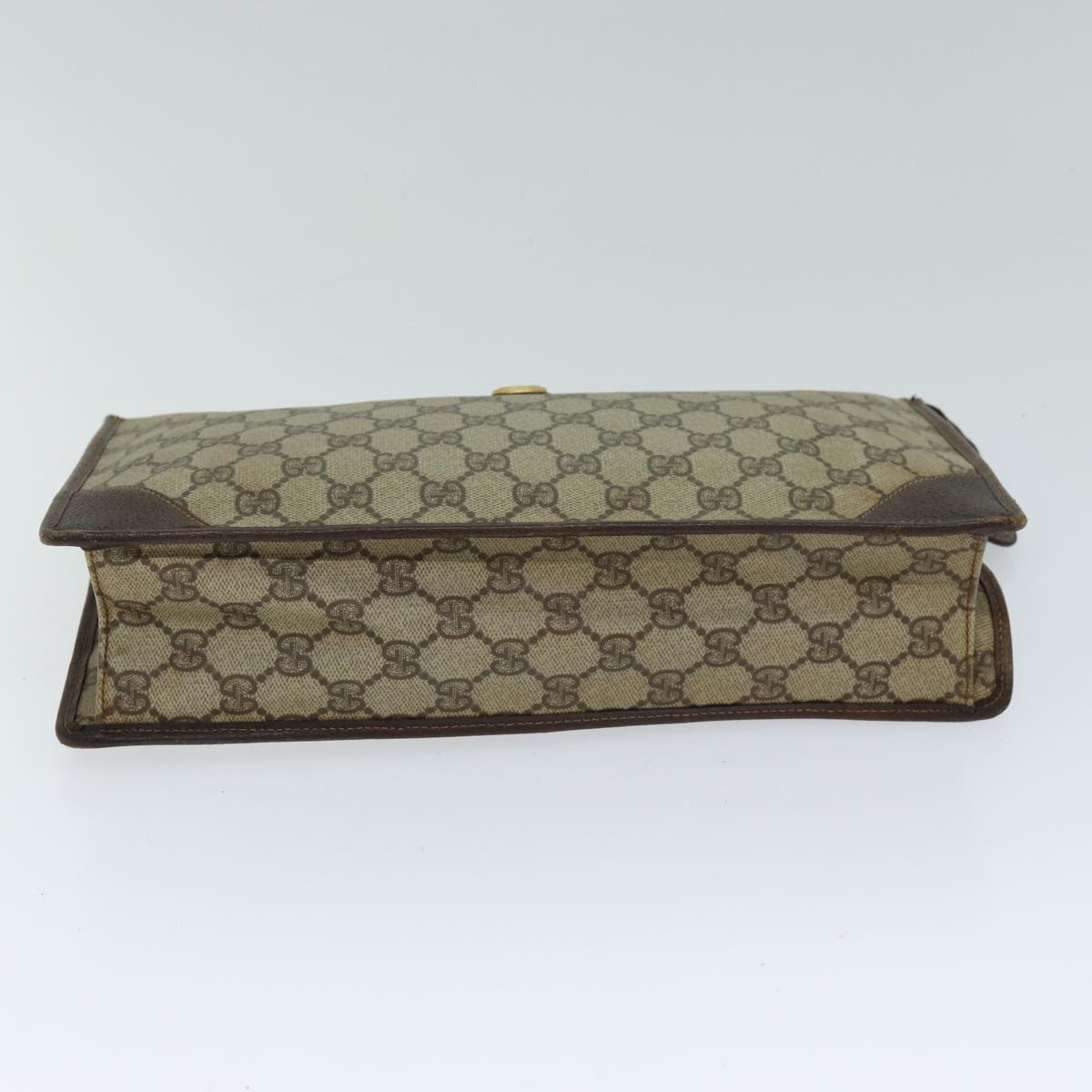 GUCCI GG Supreme Clutch Bag PVC Beige 97 01 029 Auth 79622