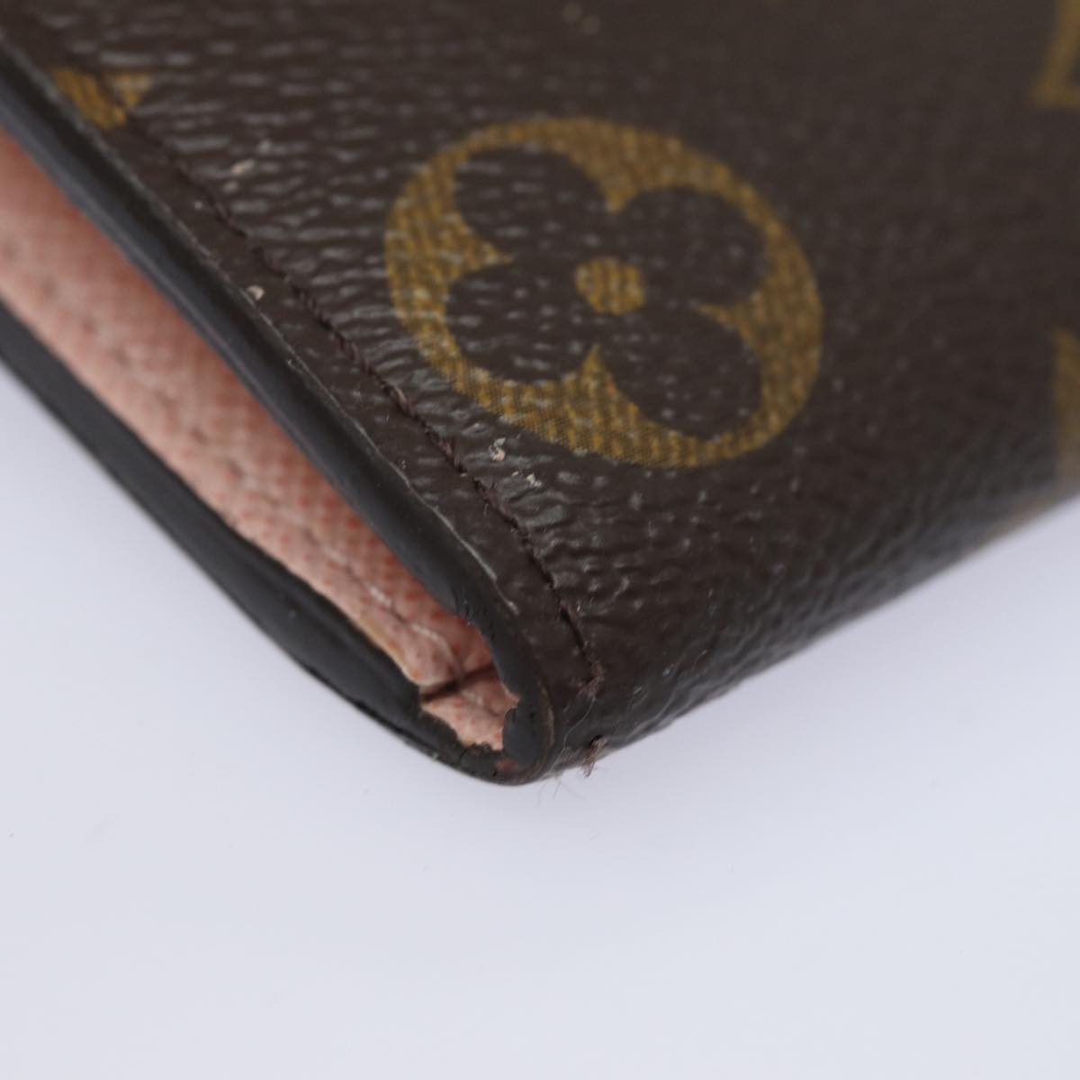 LOUIS VUITTON Monogram Portefeuille Emily Wallet Rose Valerine M61289 Auth 79663