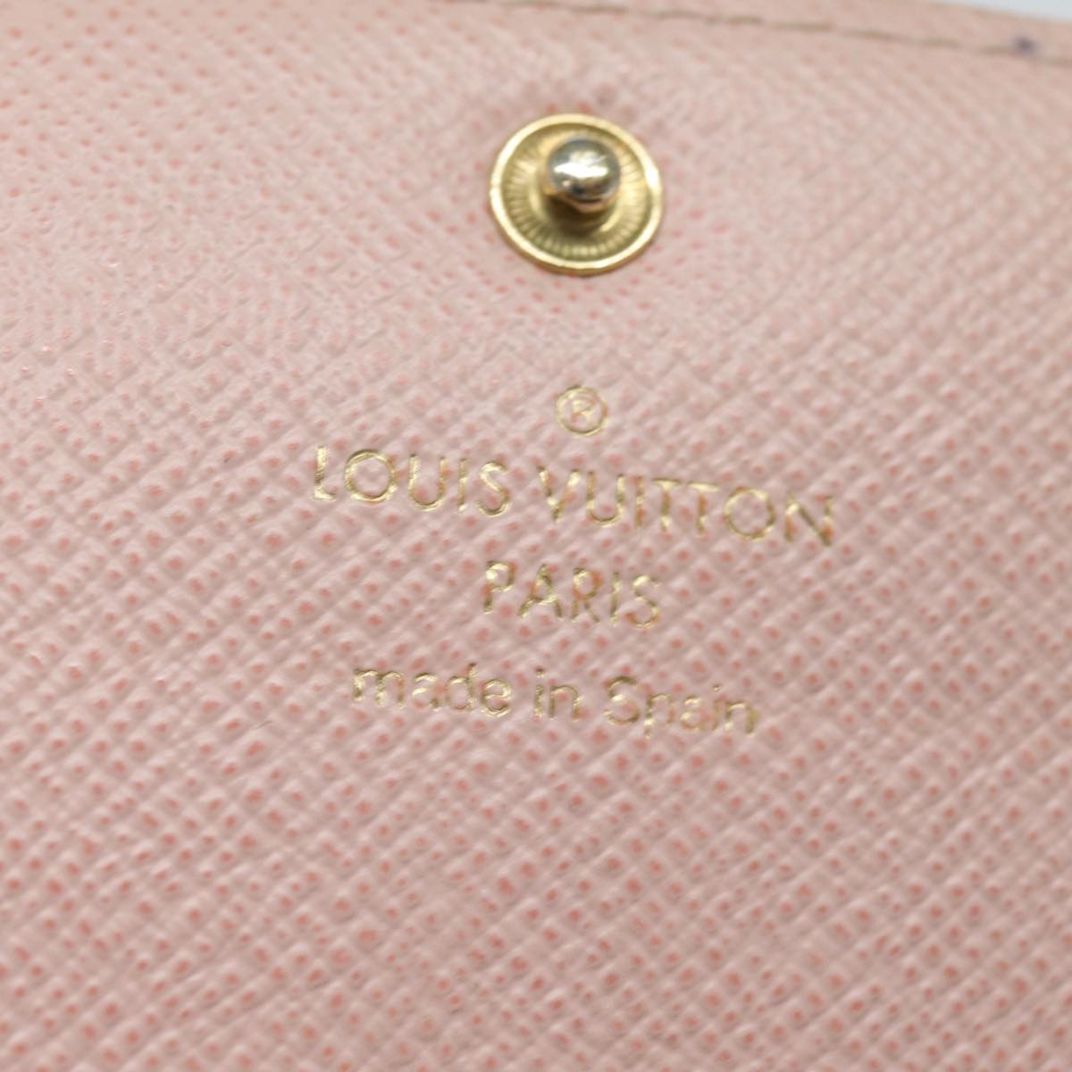 LOUIS VUITTON Monogram Portefeuille Emily Wallet Rose Valerine M61289 Auth 79663