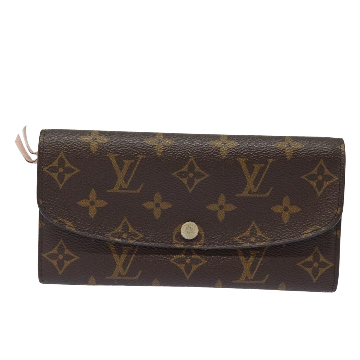 LOUIS VUITTON Monogram Portefeuille Emily Wallet Rose Valerine M61289 Auth 79663