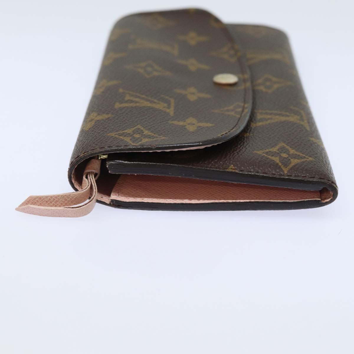 LOUIS VUITTON Monogram Portefeuille Emily Wallet Rose Valerine M61289 Auth 79663