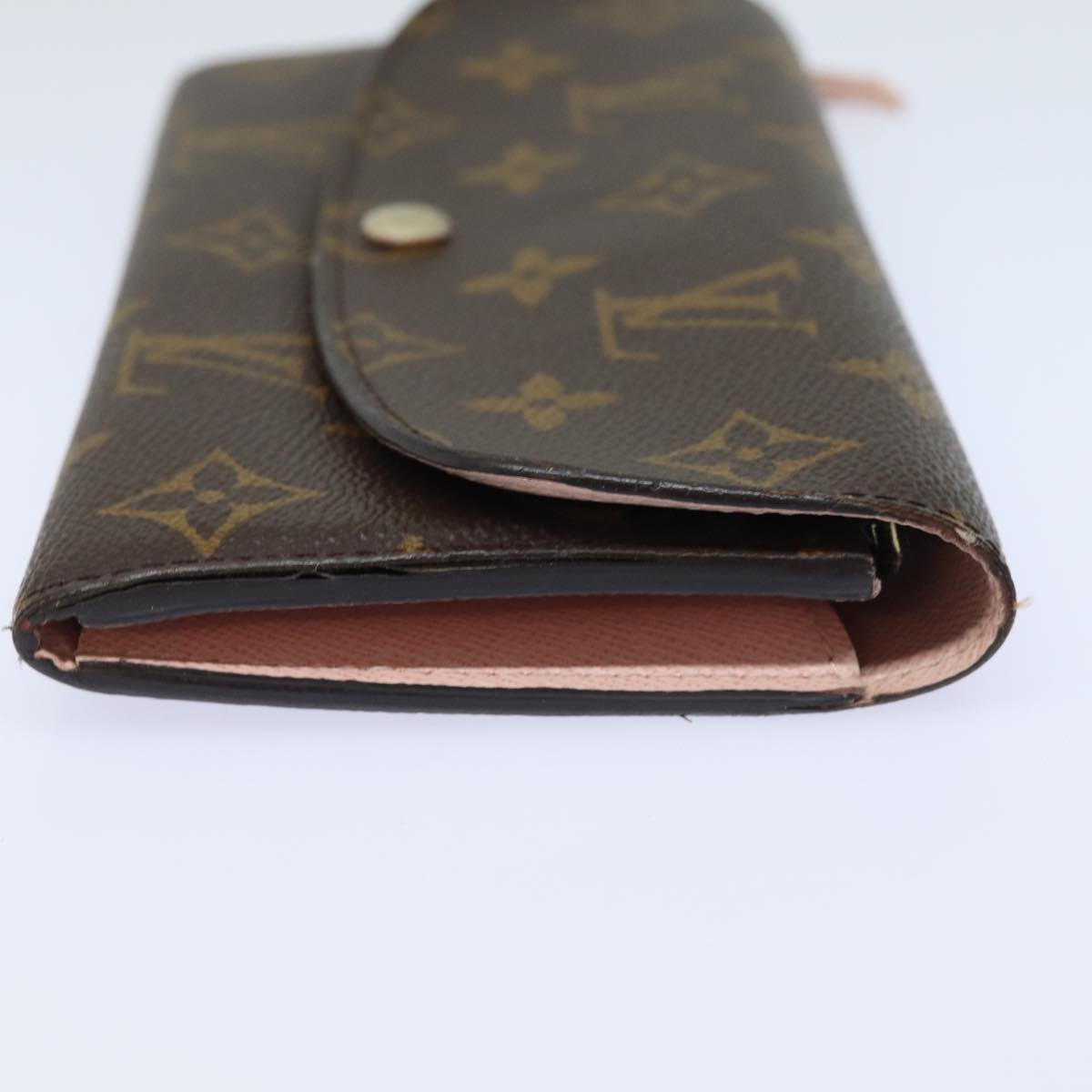 LOUIS VUITTON Monogram Portefeuille Emily Wallet Rose Valerine M61289 Auth 79663