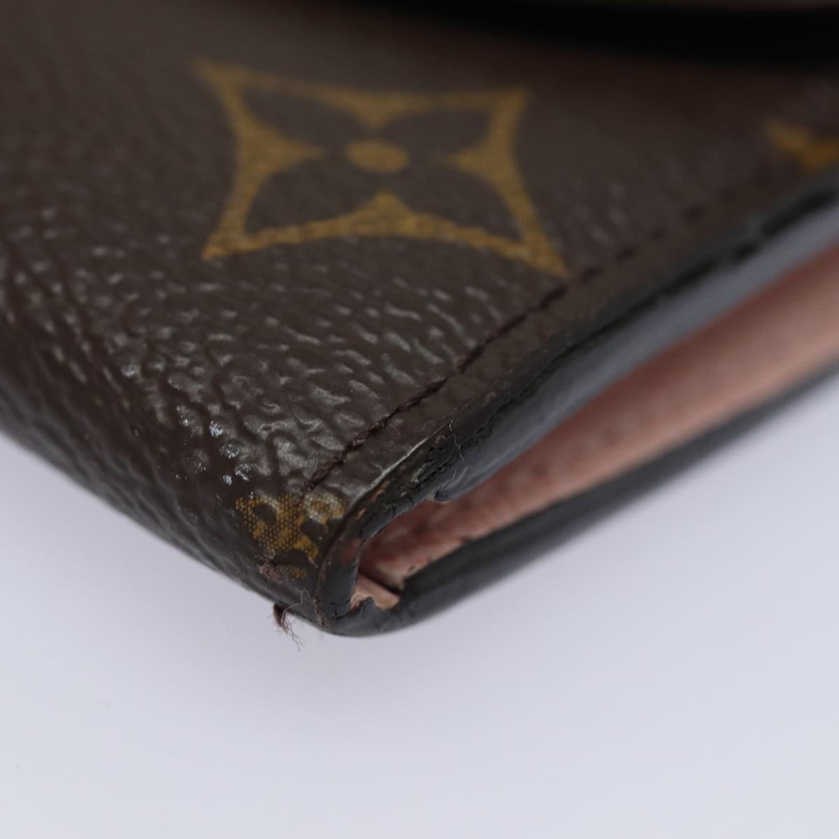 LOUIS VUITTON Monogram Portefeuille Emily Wallet Rose Valerine M61289 Auth 79663