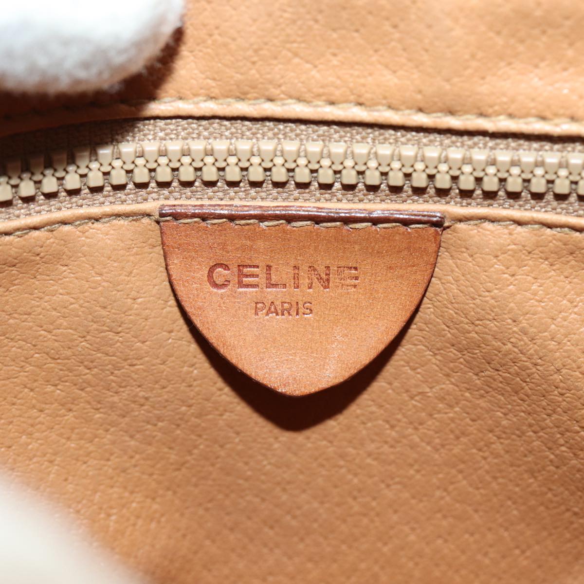 CELINE Macadam Canvas Shoulder Bag PVC Leather Brown Auth 79666