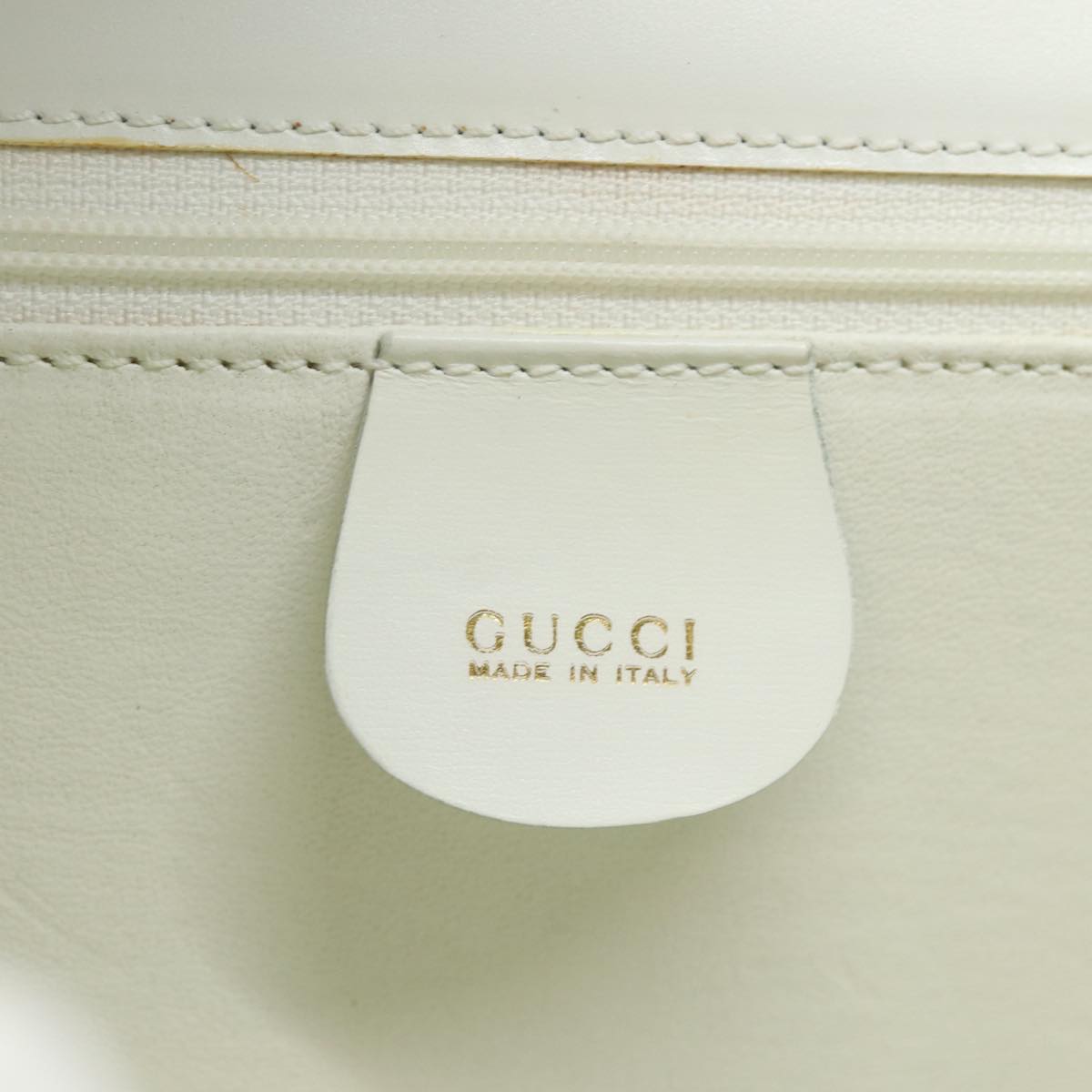 GUCCI Ready Lock Hand Bag Leather 2way White Auth 79683