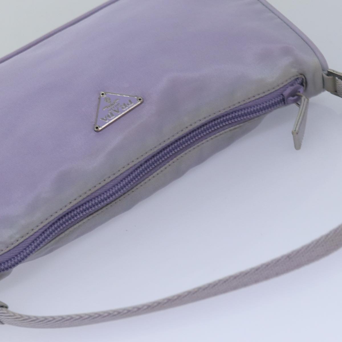 PRADA Accessory Pouch Nylon Purple Auth 79688