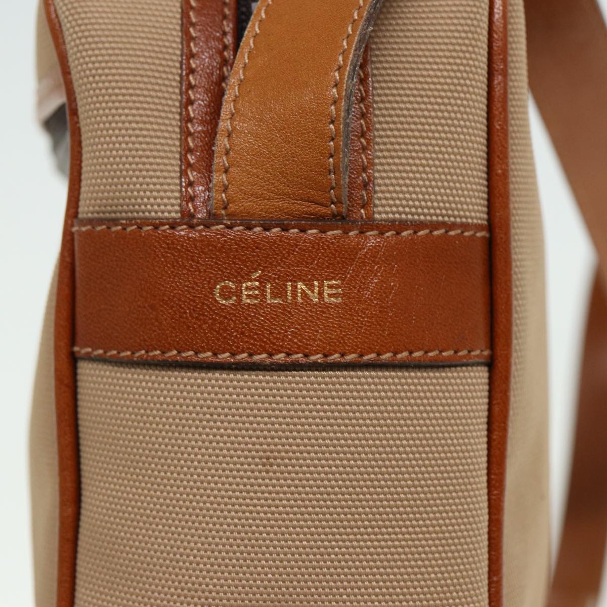 CELINE Shoulder Bag Canvas Beige Auth 79694