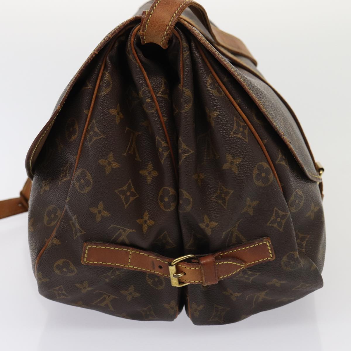 LOUIS VUITTON Monogram Saumur 35 Shoulder Bag M42254 LV Auth 79697