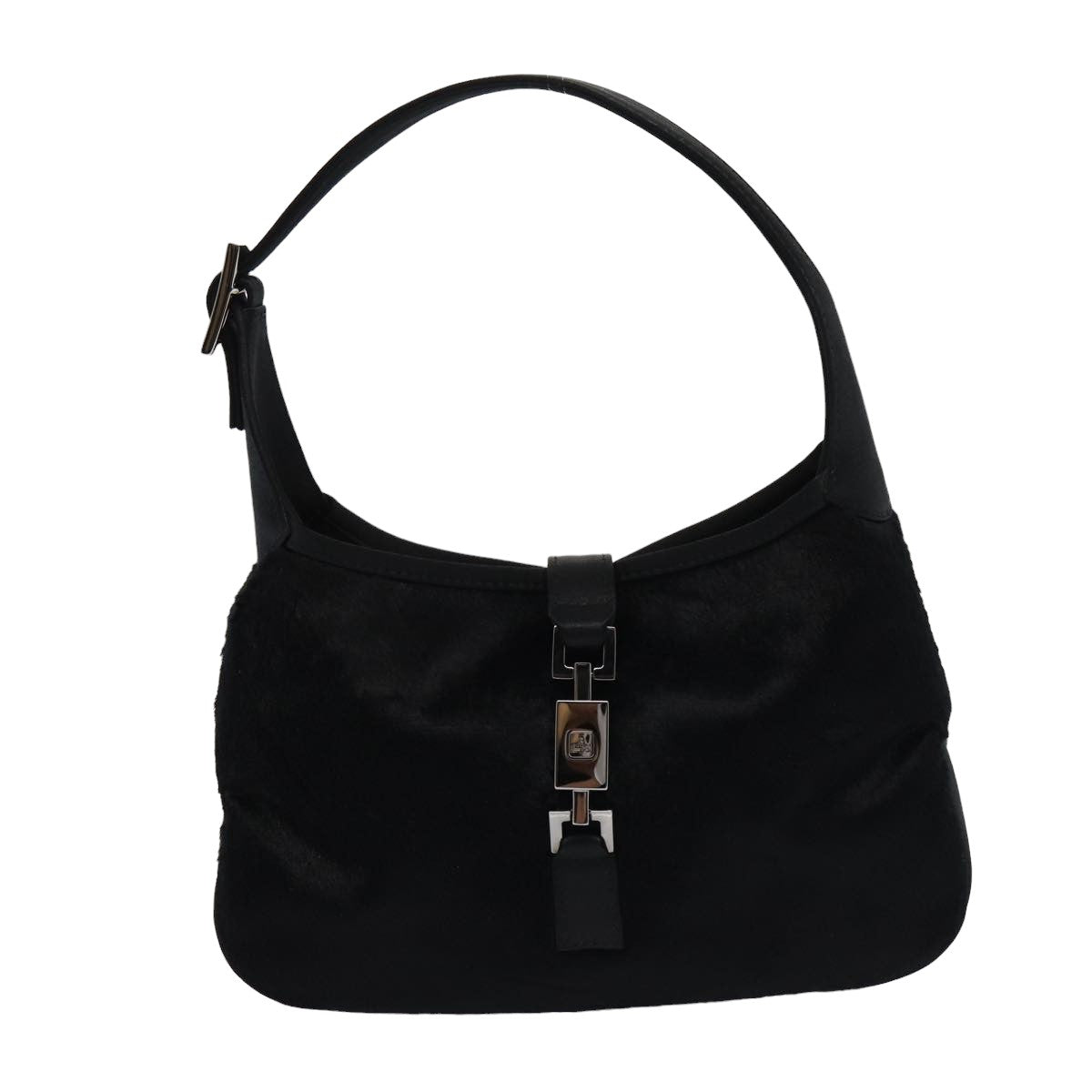 GUCCI Jackie Mini bag Hand Bag Satin Black 005 0775 Auth 79699 - 0