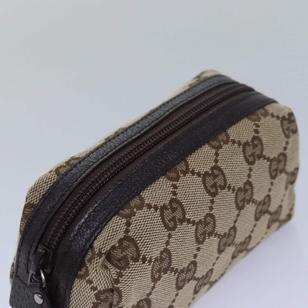 GUCCI GG Canvas Pouch Beige 29596 Auth 79742