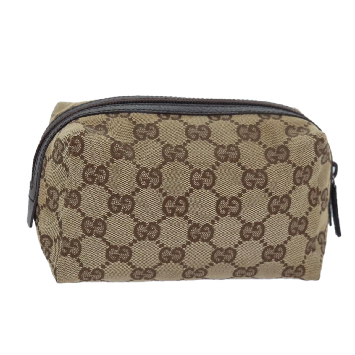 GUCCI GG Canvas Pouch Beige 29595 Auth 79745