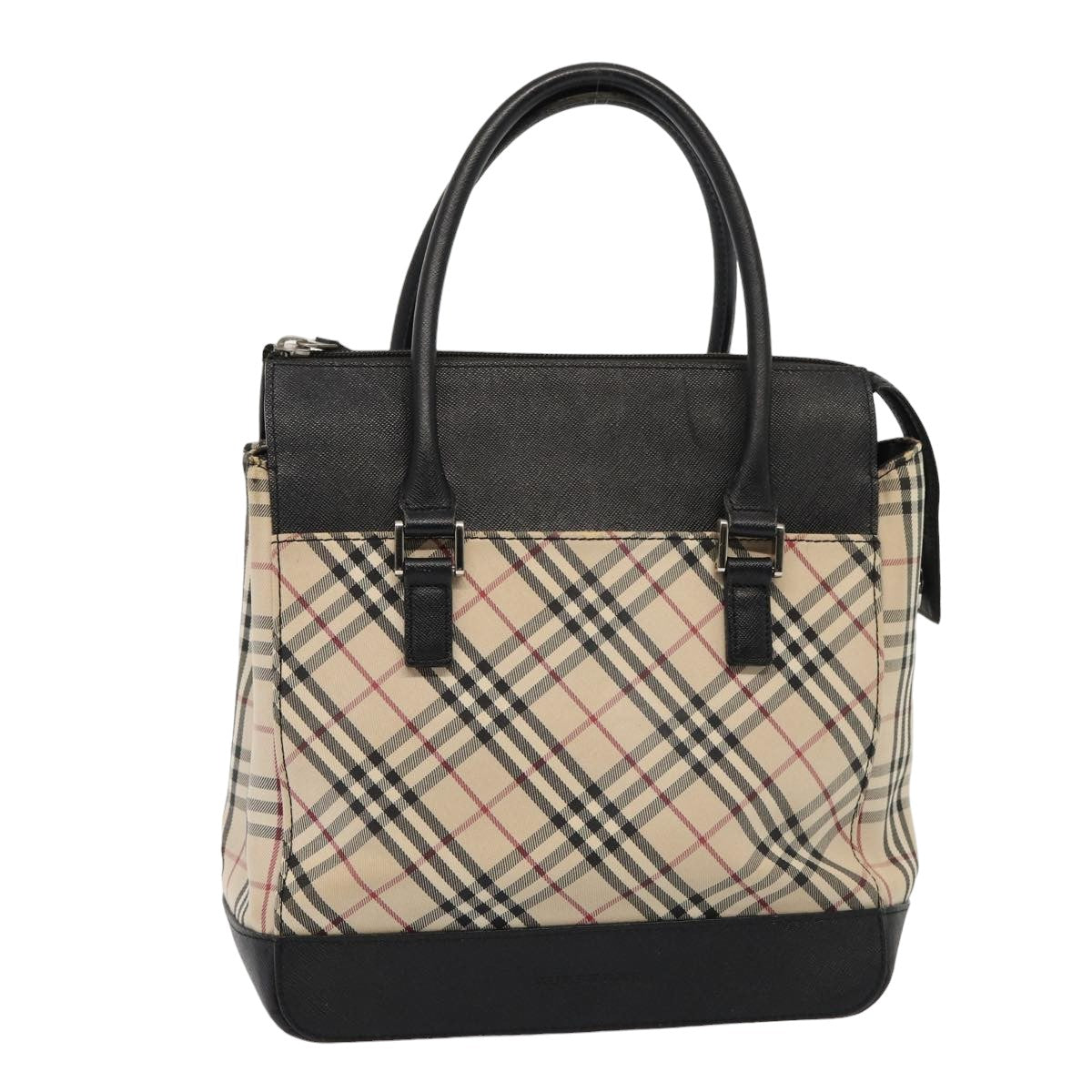 BURBERRY Nova Check Hand Bag Canvas Beige Auth 79759