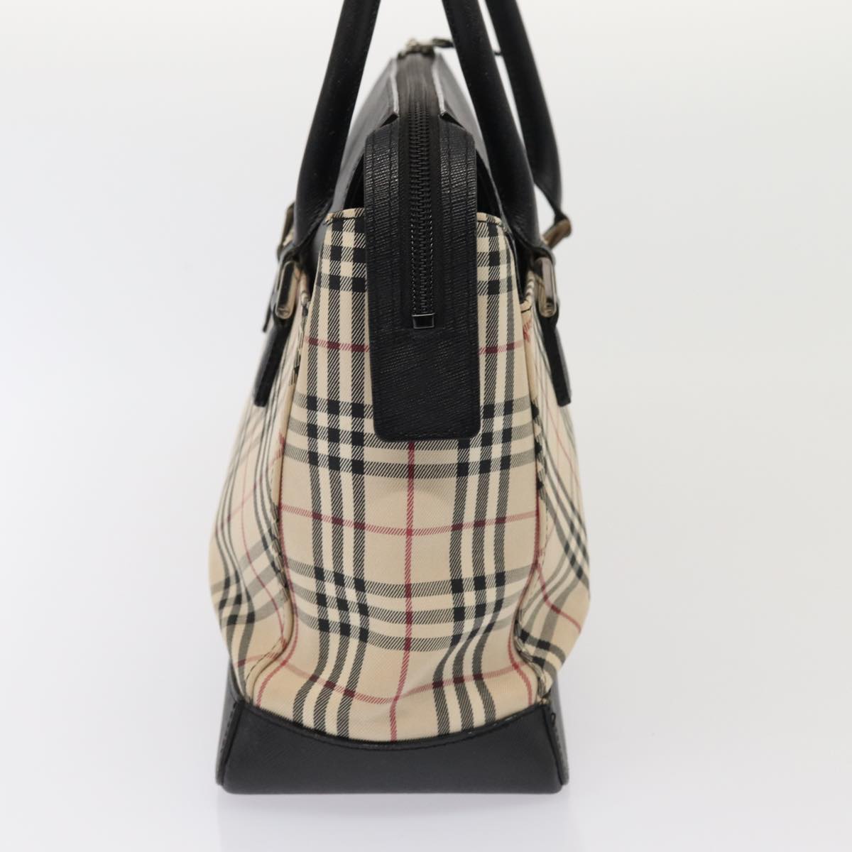 BURBERRY Nova Check Hand Bag Canvas Beige Auth 79759