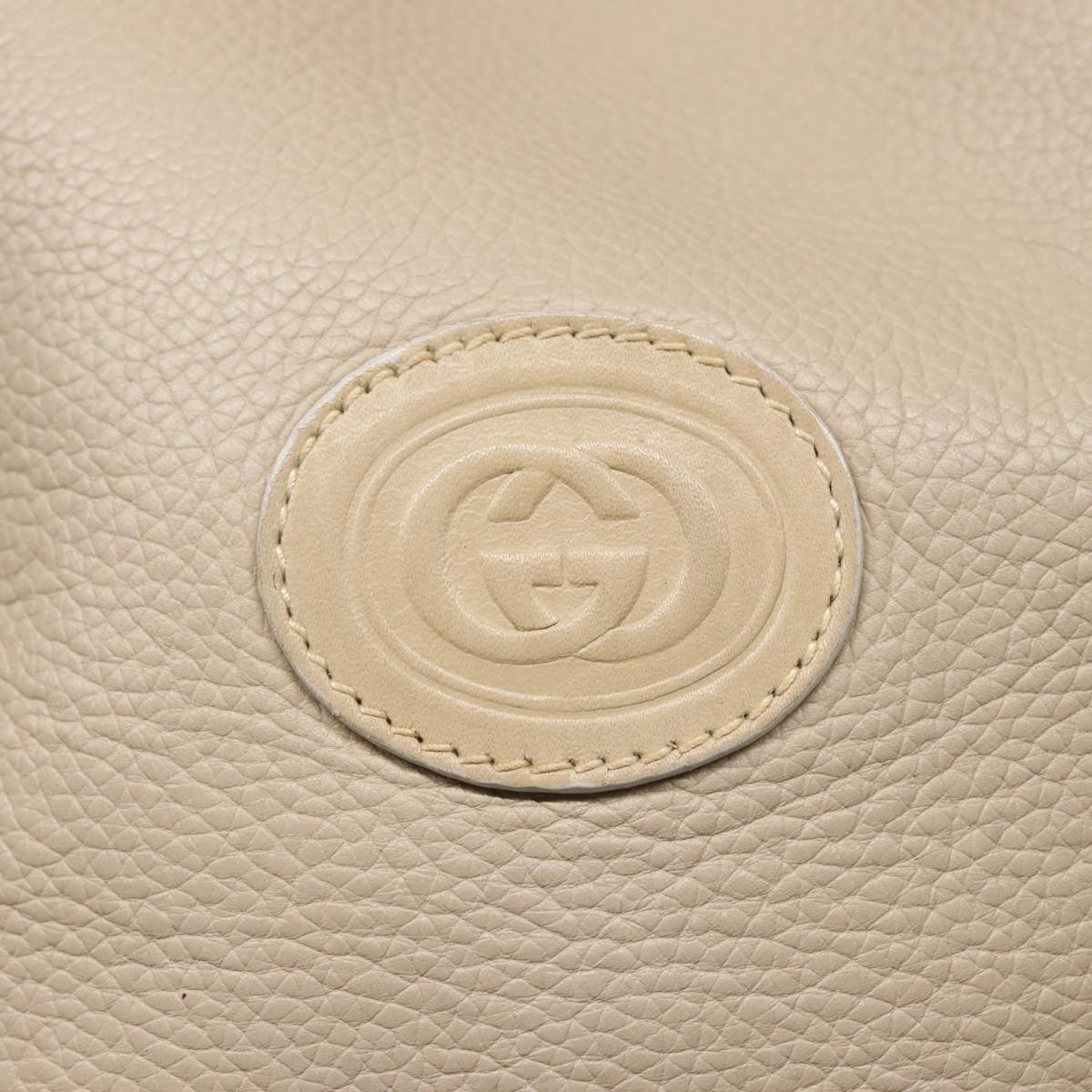 GUCCI Shoulder Bag Leather Beige 001 58 0933 Auth 79762