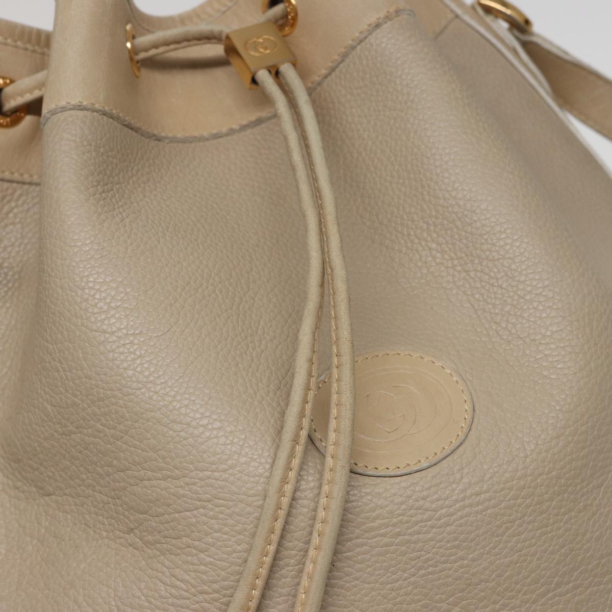 GUCCI Shoulder Bag Leather Beige 001 58 0933 Auth 79762