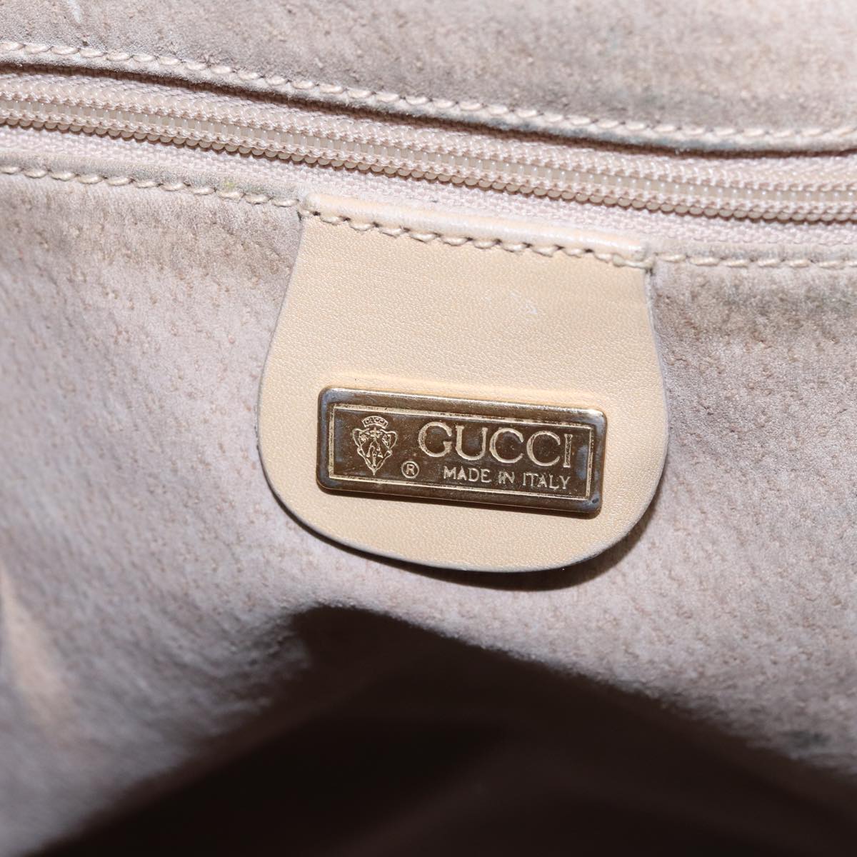 GUCCI Shoulder Bag Leather Beige 001 58 0933 Auth 79762