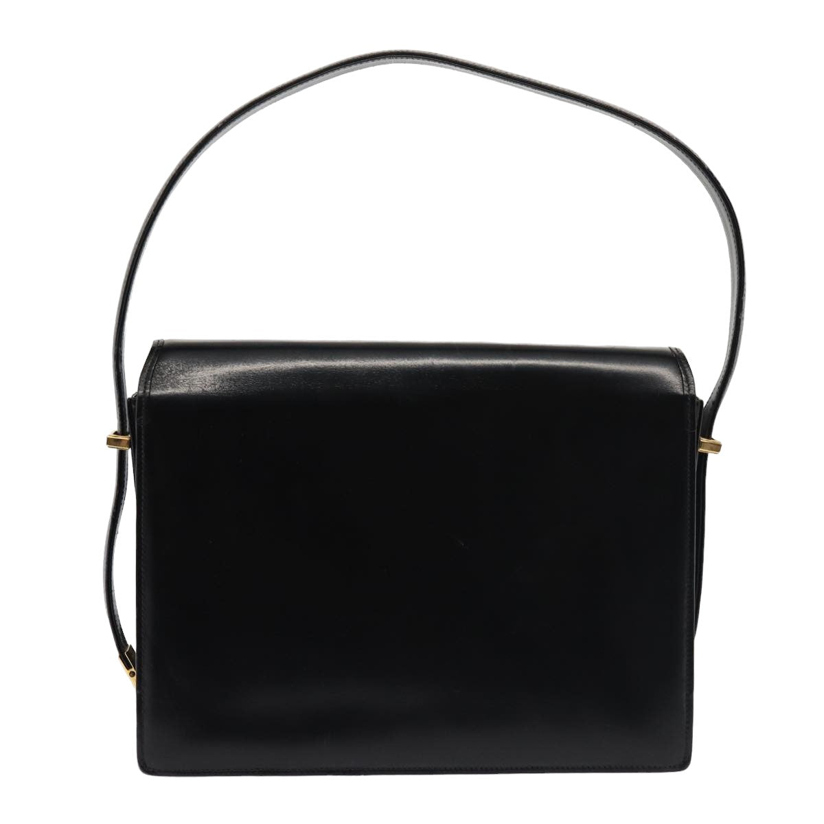 GUCCI Hand Bag Leather Black Auth 79763