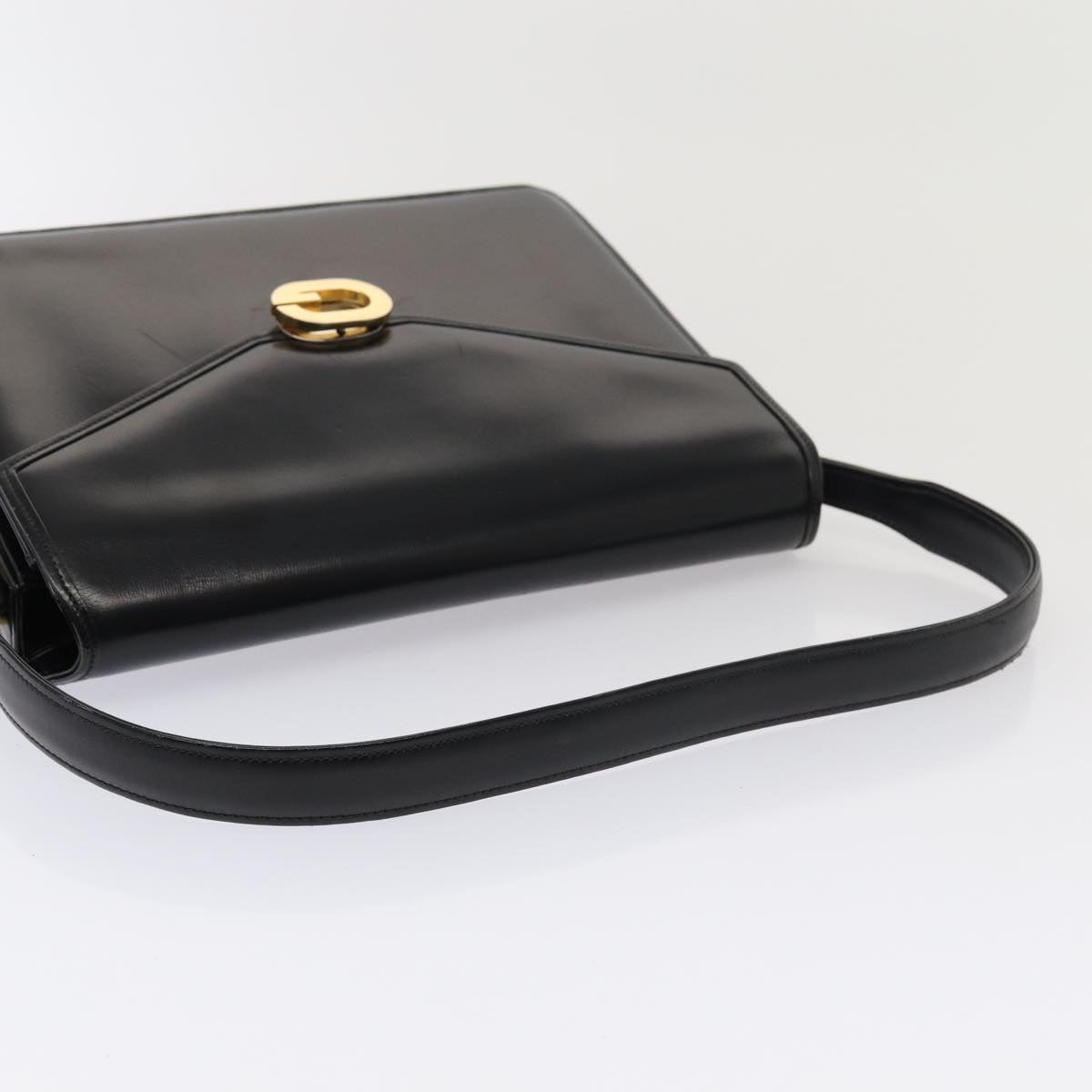 GUCCI Hand Bag Leather Black Auth 79763