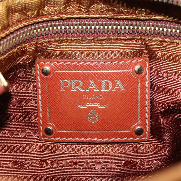 PRADA Shoulder Bag Nylon Orange Auth 79767