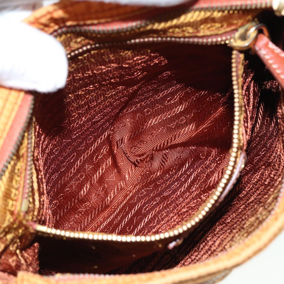 PRADA Shoulder Bag Nylon Orange Auth 79767