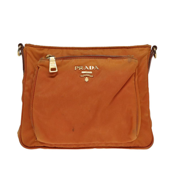 PRADA Shoulder Bag Nylon Orange Auth 79767