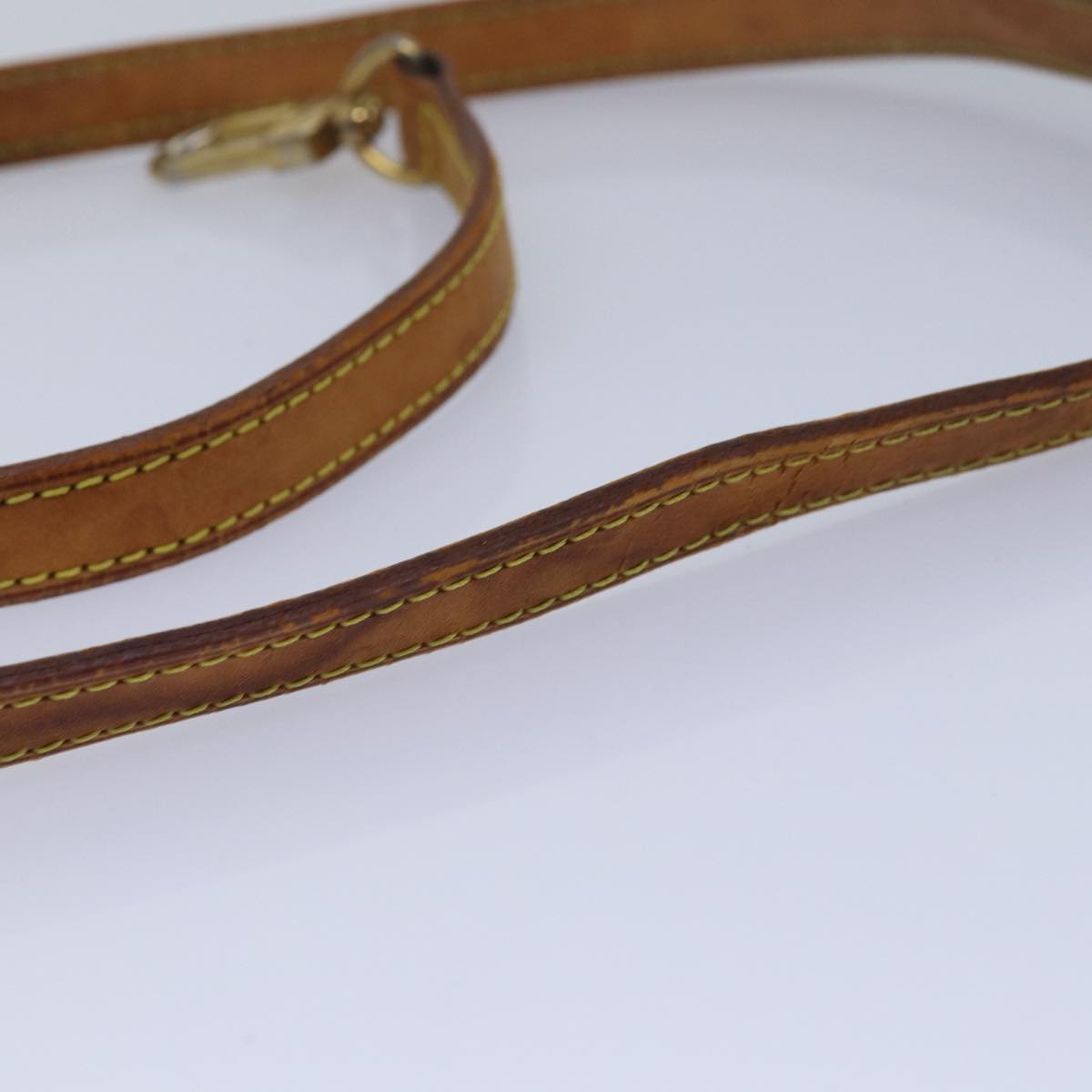 LOUIS VUITTON Shoulder Strap Leather 36.2"" Beige LV Auth 79804