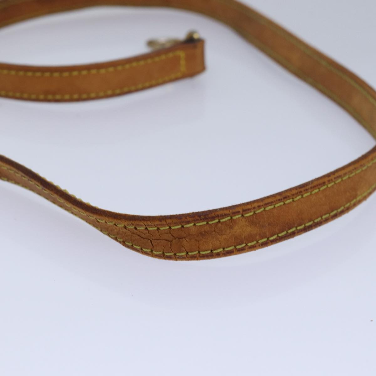 LOUIS VUITTON Shoulder Strap Leather 36.2"" Beige LV Auth 79804