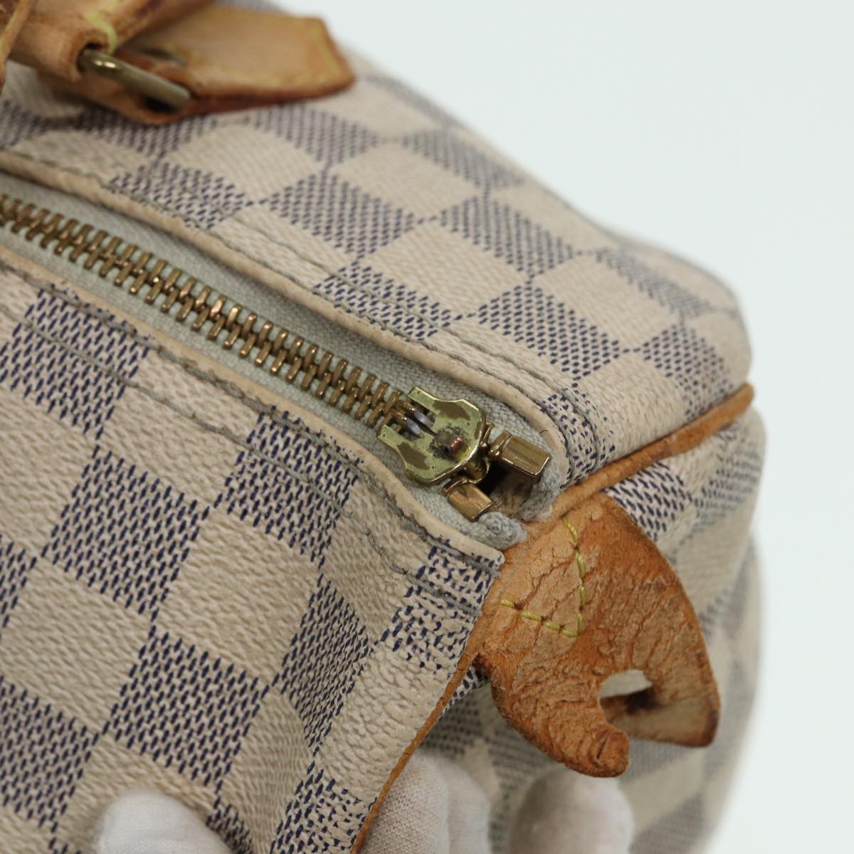 LOUIS VUITTON Damier Azur Speedy 30 Hand Bag N41533 LV Auth 79806